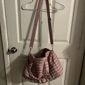 Art Class Mauve and White Striped Shoulder Bag